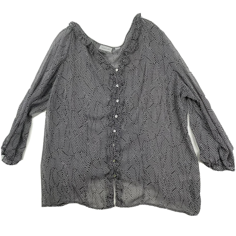 Avenue Women’s Plus Size 26/28‎ Polka Dot Lightweight Boho Blouse Top